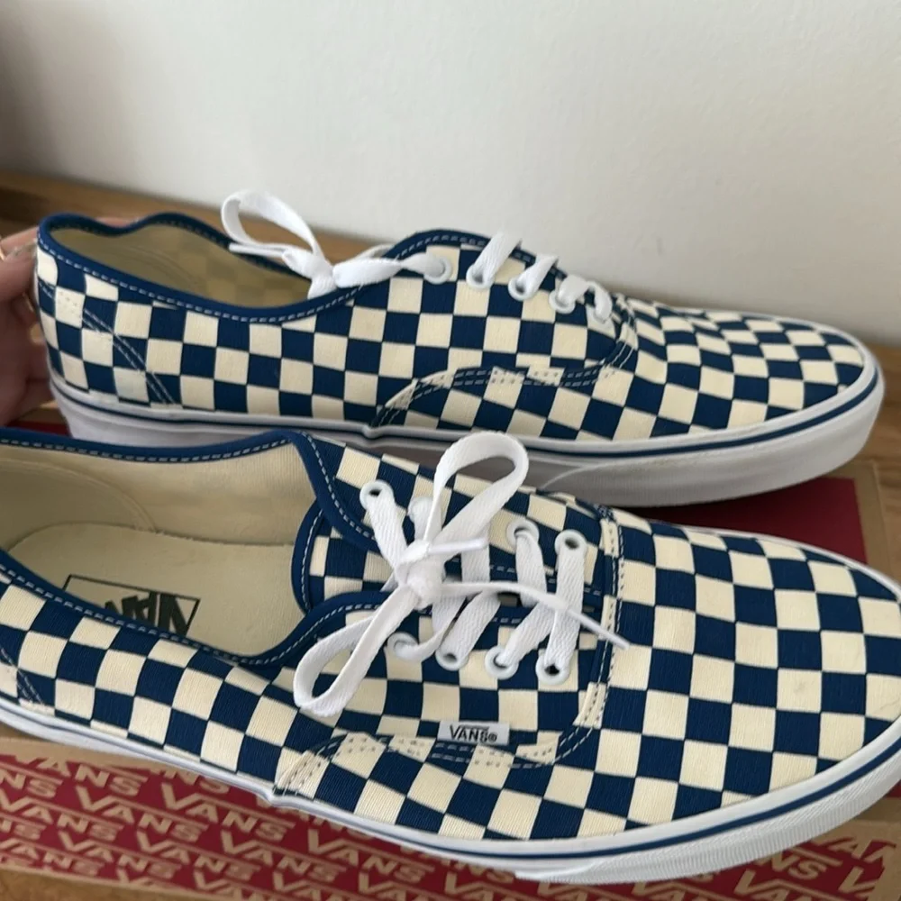 Authentic True Blue Checkered Vans